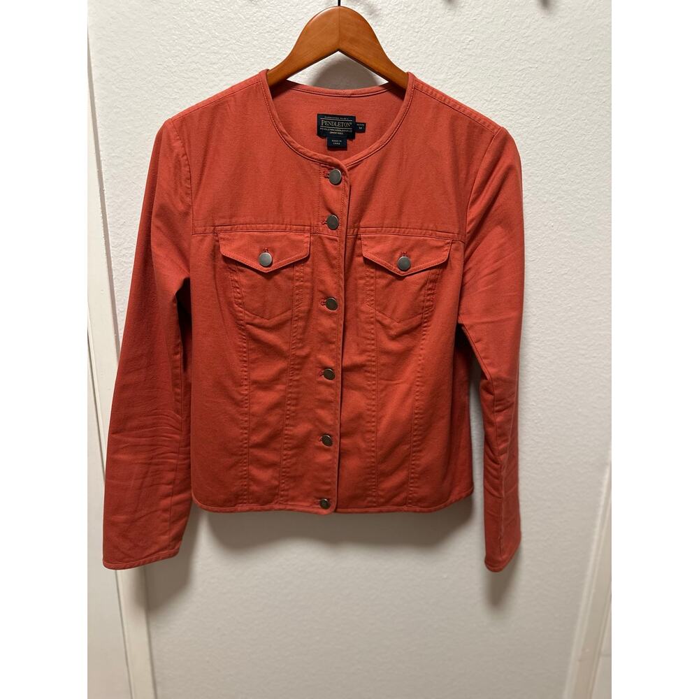 Pendleton Coral Red Jacket, Size Petite Medium